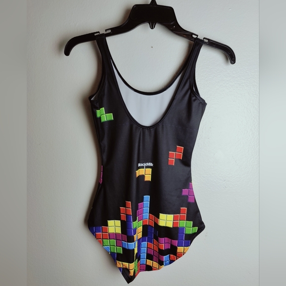 Rare Iconic Blackmilk Tetris Nintendo Gameboy One Piece Swimsuit, Sz Small - Picture 4 of 8